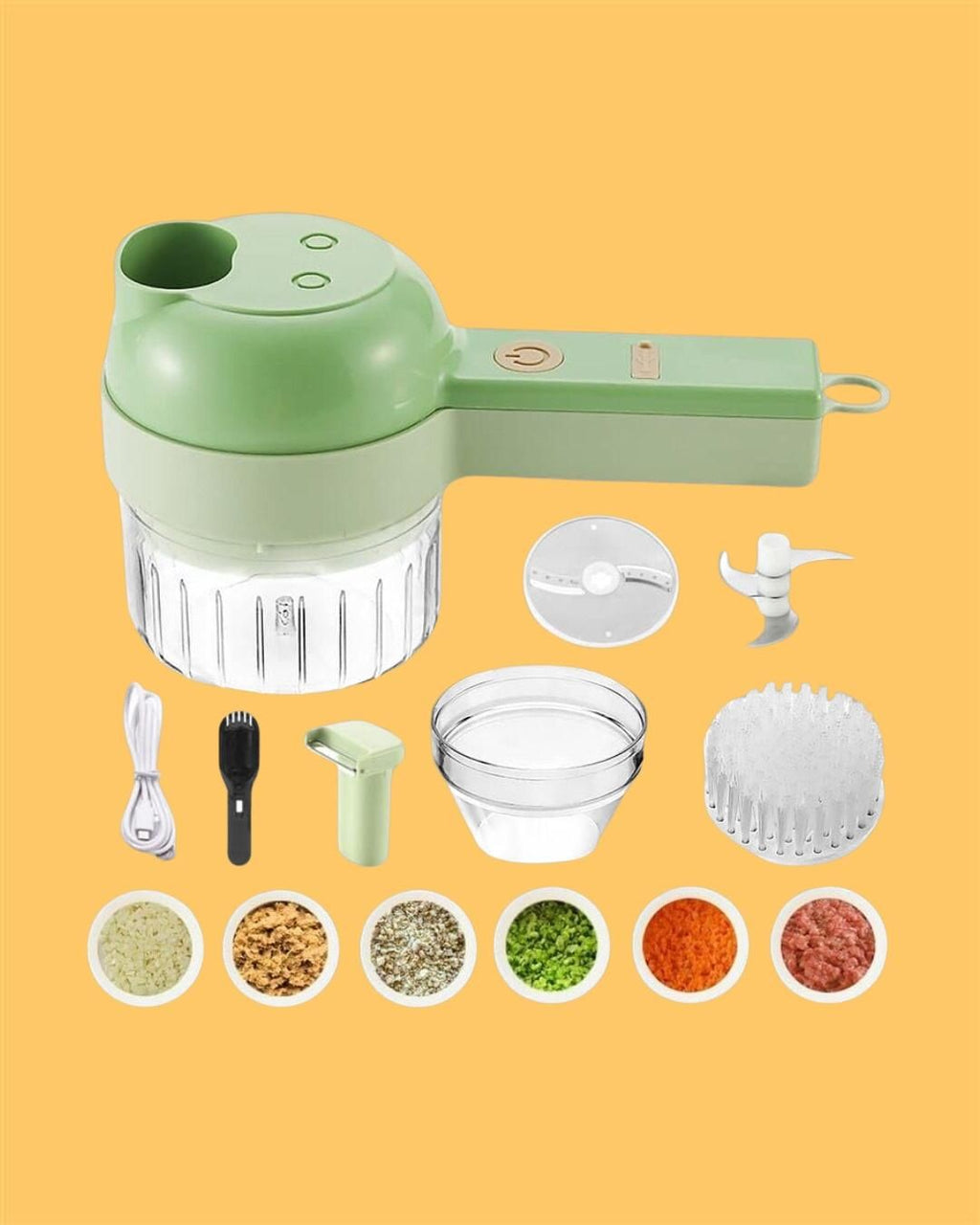 4-in-1 Electric Vegetable Chopper & Mini Food Processor – Quick, Safe & Portable Kitchen Helper