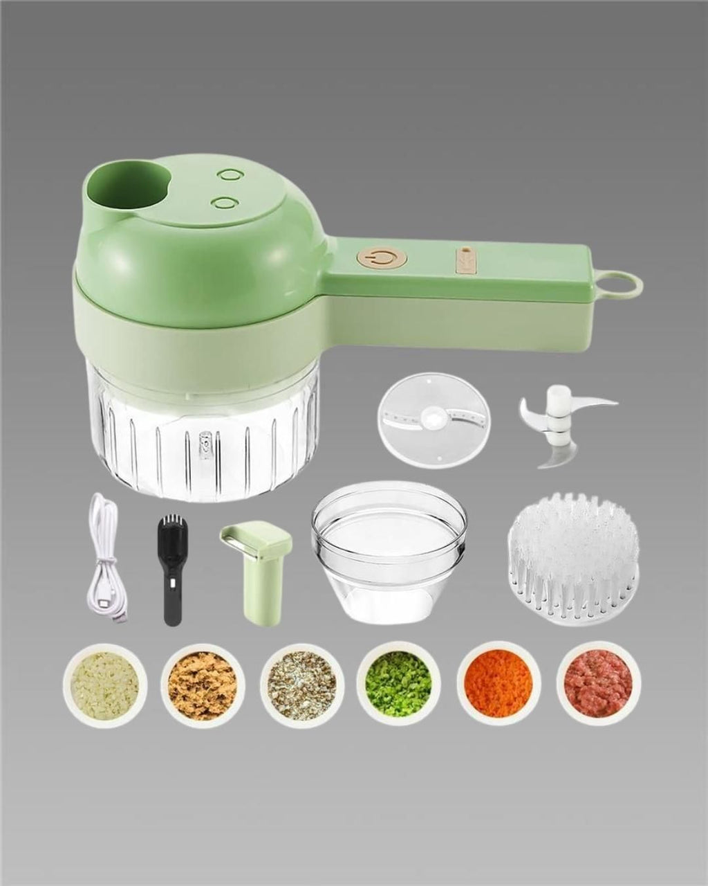 4-in-1 Electric Vegetable Chopper & Mini Food Processor – Quick, Safe & Portable Kitchen Helper